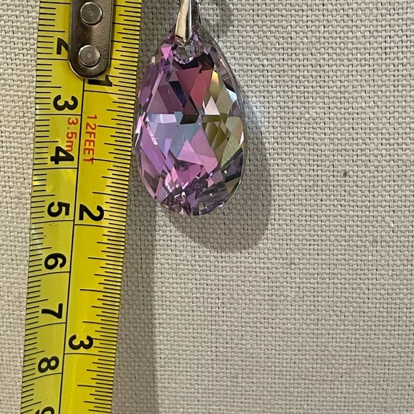 Sterling silver purple crystal pendant - Picture 7 of 7